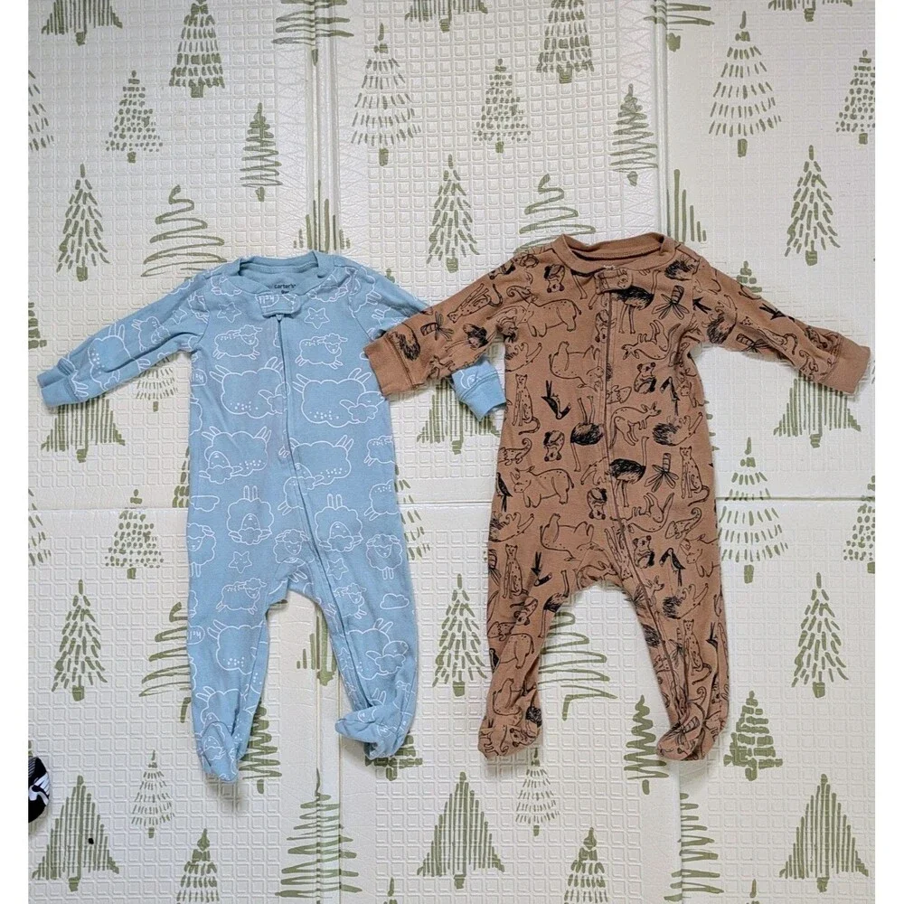 Baby Boy Sleepers 6-9 Months 9 Pcs Carters Nike Old Navy Footed Pajamas Bundle